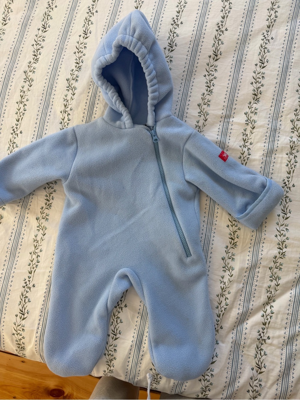 Widgeon Baby Blue Fleece One-Piece Hooded Snowsuit